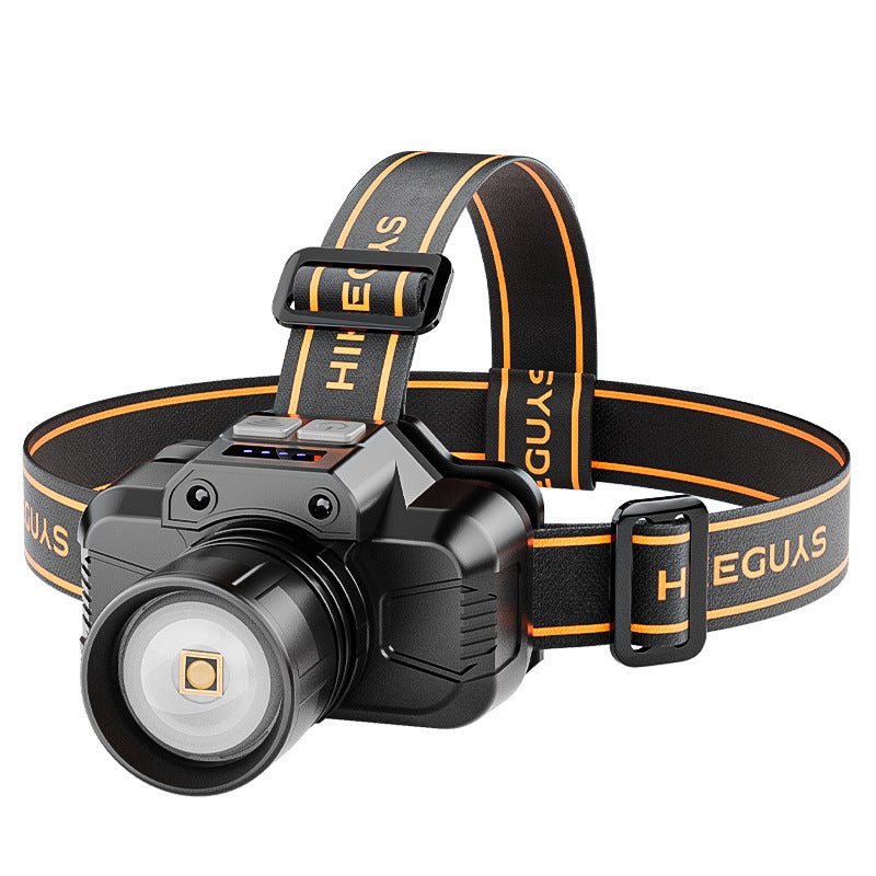 Grundig Headlamp with Sensor, Zoom, 2300mAh for Camping, Night Cycling, Caving, and Fishing