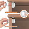 Magnetic Cabinet Locks with Universal Key – No-Drill Hidden RV Drawer Latches (4 Pack+ 1 Key, White)