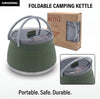 Grundig Collapsible Silicone Camping Kettle, 1L — Folding Travel Kettle with 304 Stainless Steel Base & Lid