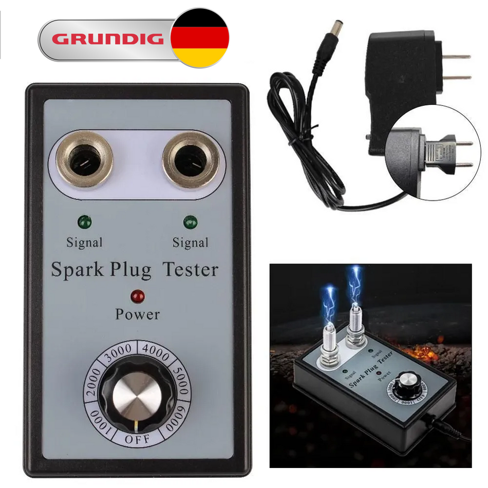 Grundig Spark Plug Tester,for Tractors/Vintage Cars/RVs, Portable Automotive Engine Ignition Coil Tester, Plug & Play – Expert Testing Without The Hassle