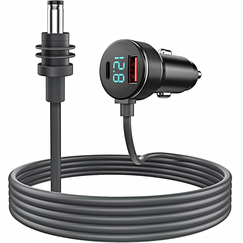 Grundig Starlink Mini Kabel, 3 in 1 Starlink Mini Auto Ladegerät DC Stromkabel + Zigarettenanzünder Adapter 12V-24V mit Digitalanzeige, Hochgeschwindigkeitsladen USB-C PD 40W und USB-A 35W Anschlüsse für LKW und Autos