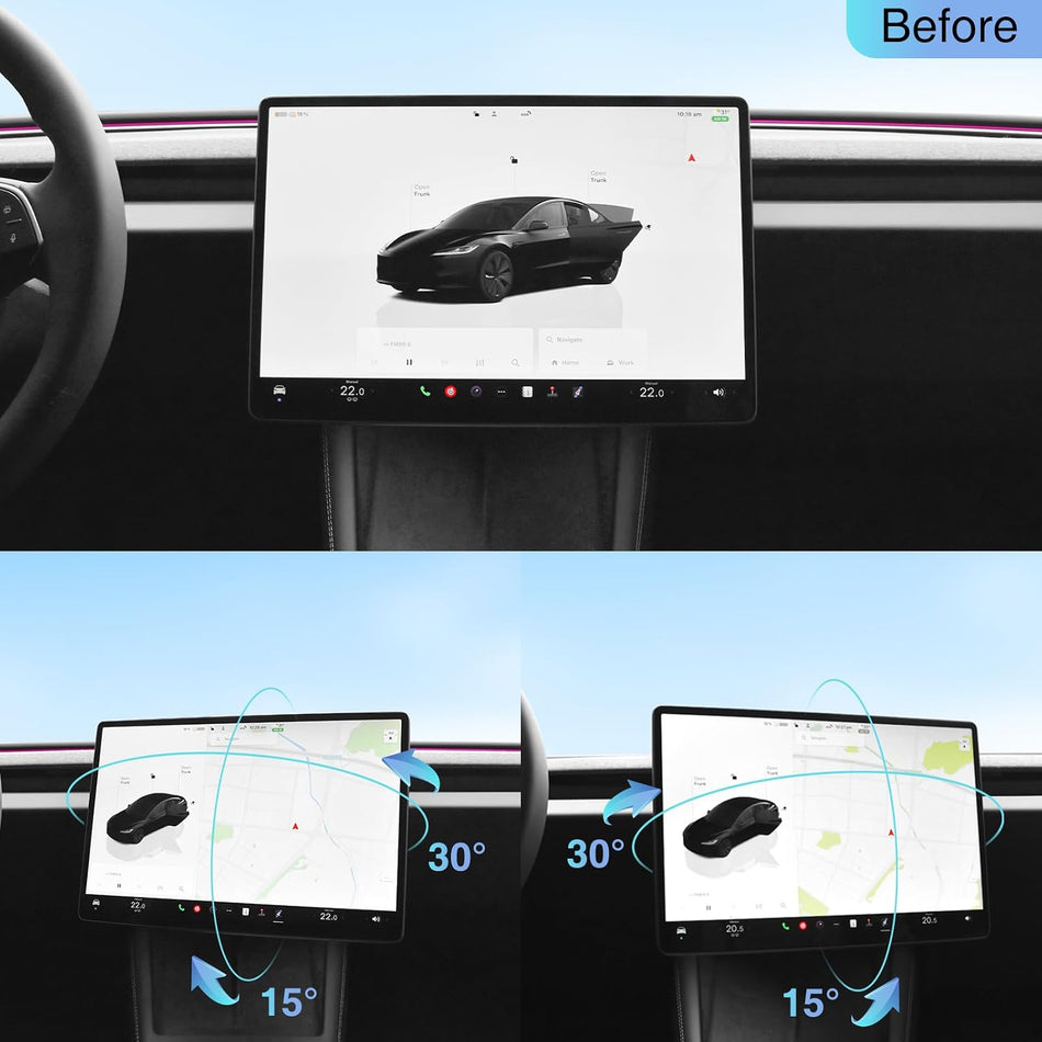 Tesla Screen Rotation Mount – Grundig Tilt & Swivel Center Display Bracket for Model 3 & Model Y