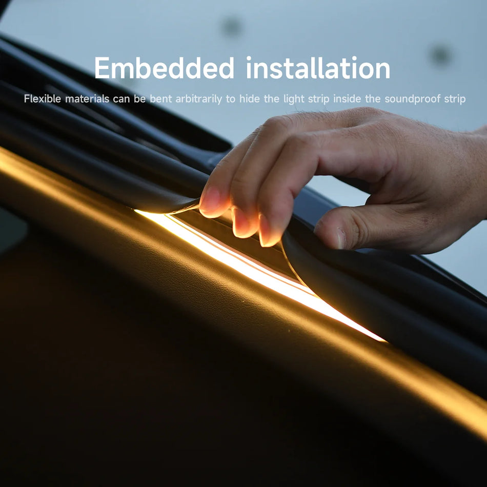 Grundig Kofferraum LED-Lichtleiste für Tesla Model Y /3 Highland, Silikon Wasserdicht Intelligente Zweifarbige Umschaltbare Innenbeleuchtung Warmweiß & Kaltweiß