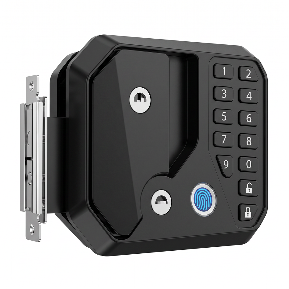 GRUNDIG RV Trailer Slimme Deurslot Keyless Toegang. IP65 Waterdicht met Meerdere Ontgrendelopties voor RV’s, Campers, 5th Wheel, Paardentrailer, Vrachtwagen Trailer