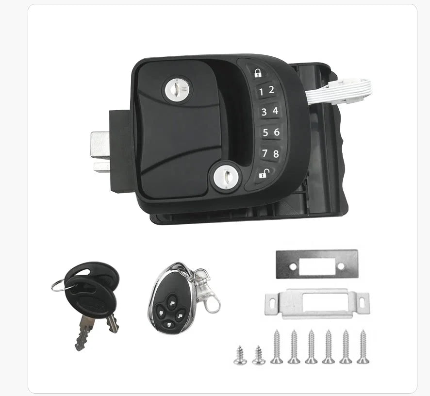 GRUNDIG RV Door Lock — Keyless Entry with Remote, Keypad & Backup Key | Fits Left & Right Hand Doors