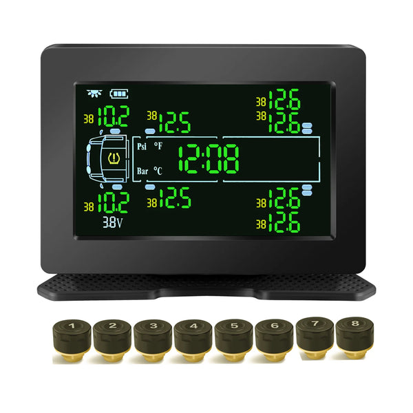 Grundig S08 Heavy-Duty RV TPMS, 8/12-Wheel